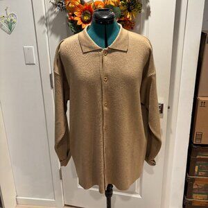 Camel color wool cardigan